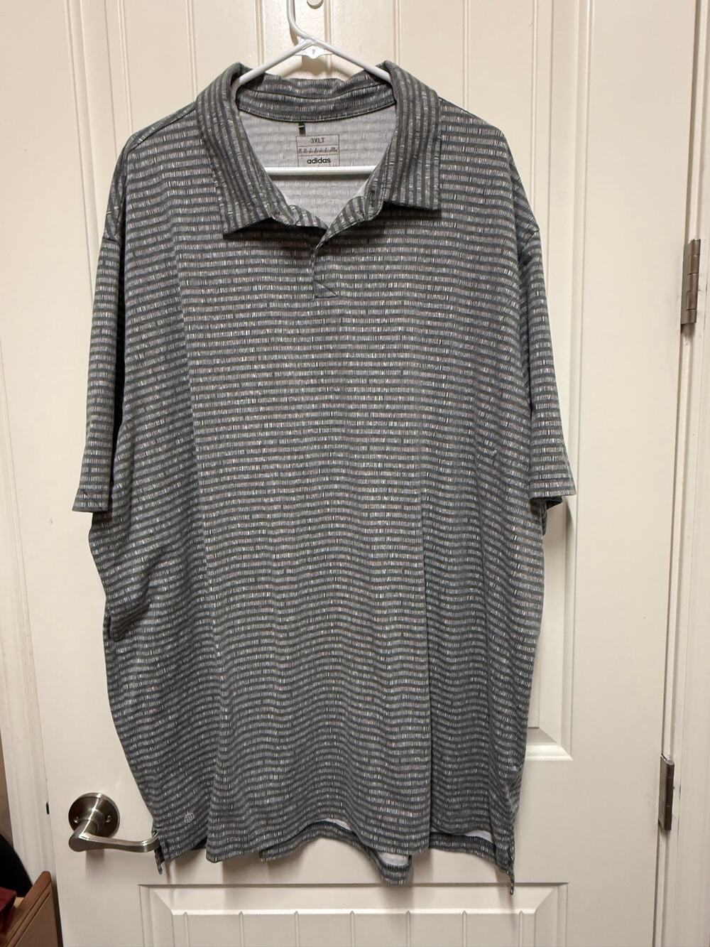 Big & Tall Mens 3XLT Adidas Golf Black Grey Athletic Polo Shirt EUC